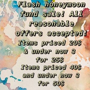 Flash honeymoon fund sale! Dont miss out!